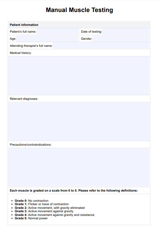 Manual Muscle Testing PDF Example