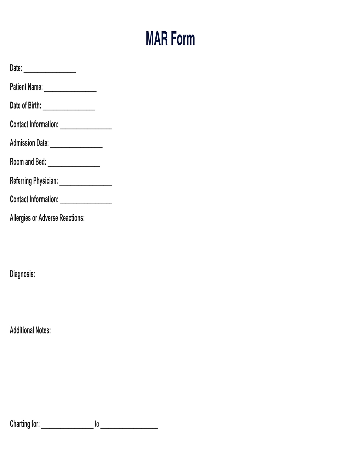 MAR Form PDF Example