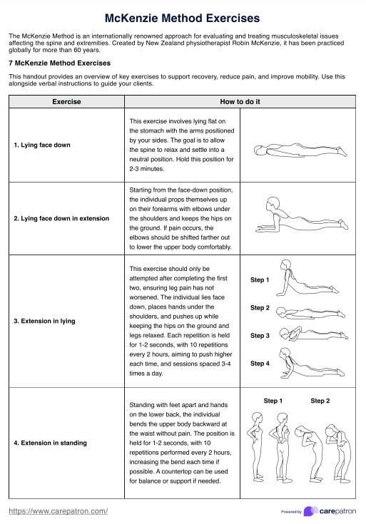 Mckenzie Method Exercises PDF Example