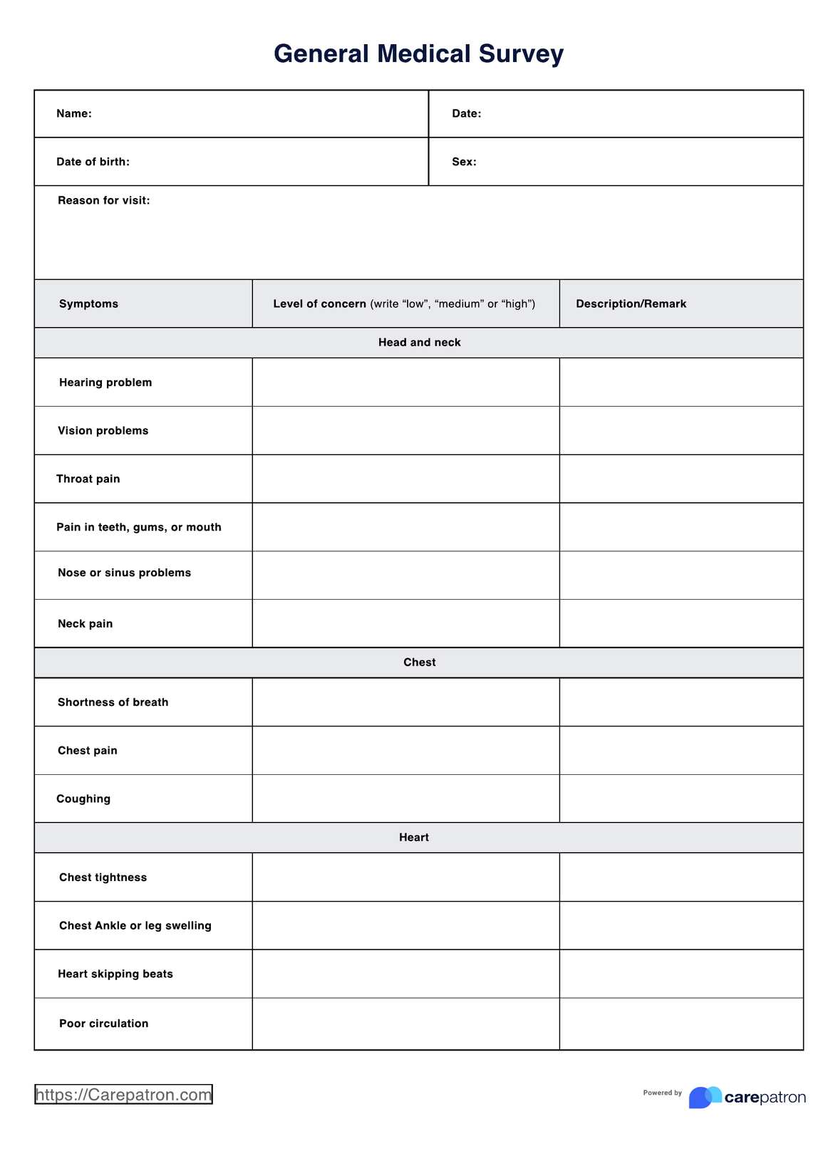 Medical Survey PDF Example