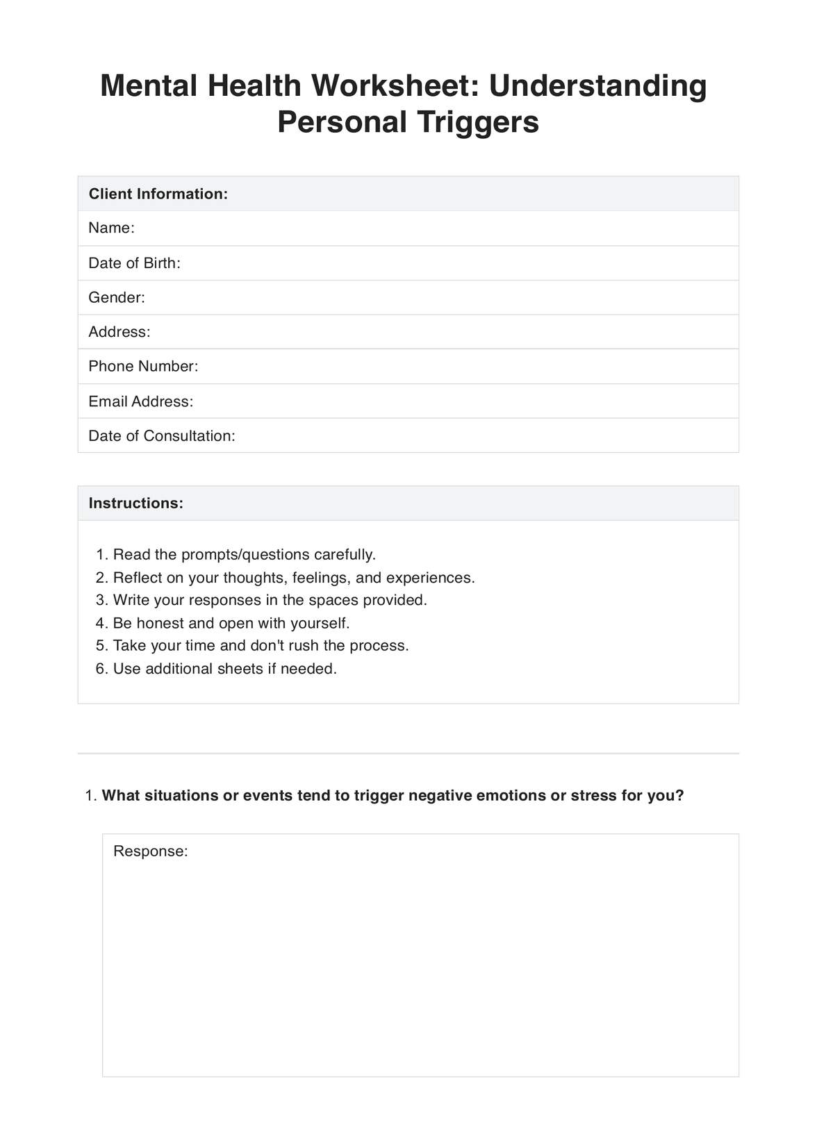 Mental Health Journal Template & Example | Free PDF Download