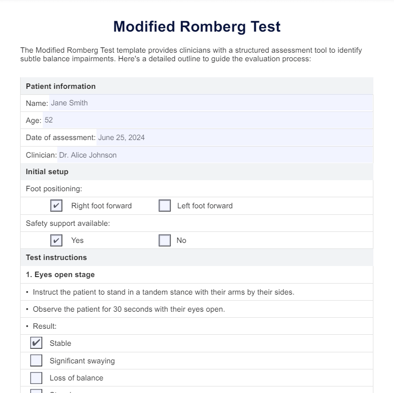 Modified Romberg Test PDF Example