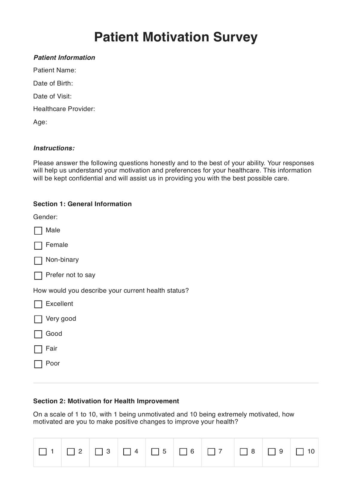 Motivation Surveys PDF Example