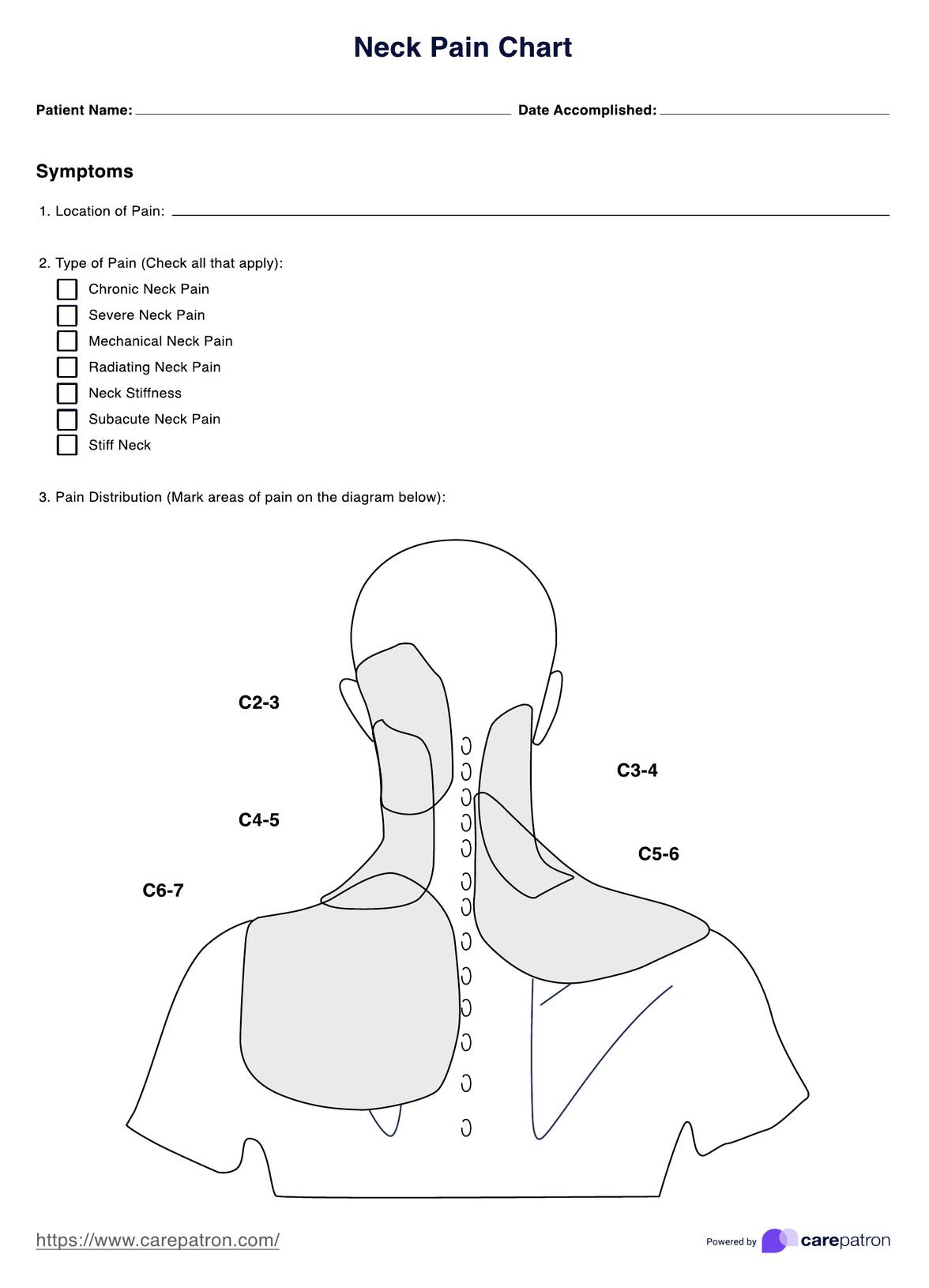 Neck Pain Chart PDF Example