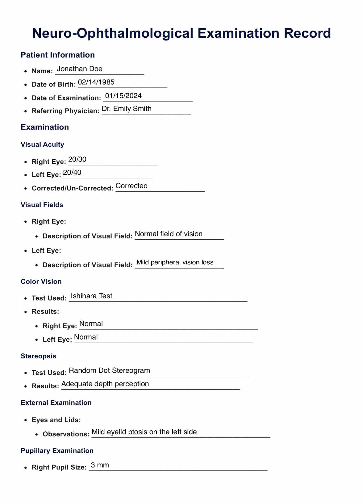 Neuro Ophthalmology Exam PDF Example