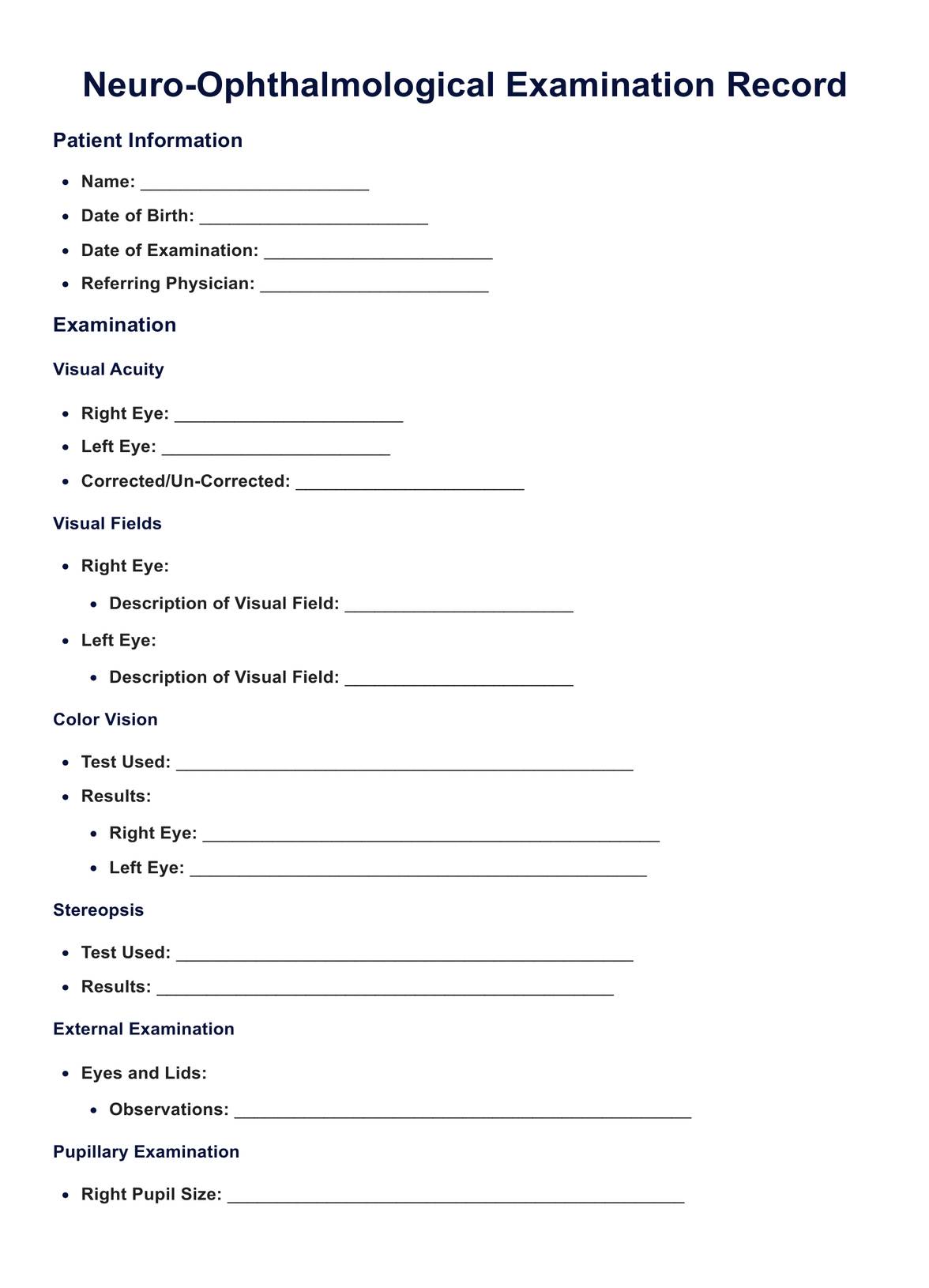 Neuro Ophthalmology Exam PDF Example