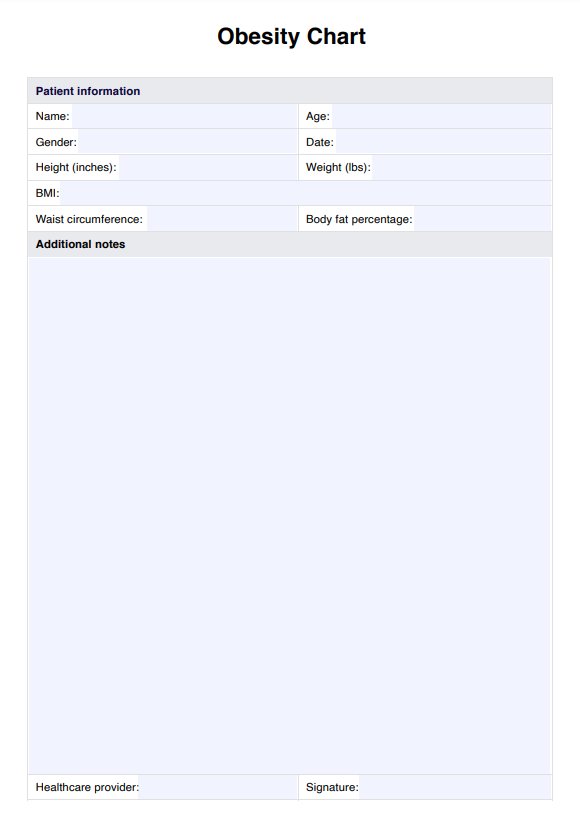 Obesity Chart PDF Example