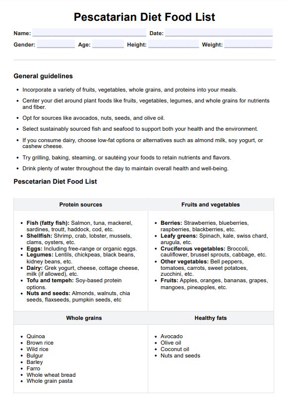 Pescatarian Diyet Yemekleri PDF Example