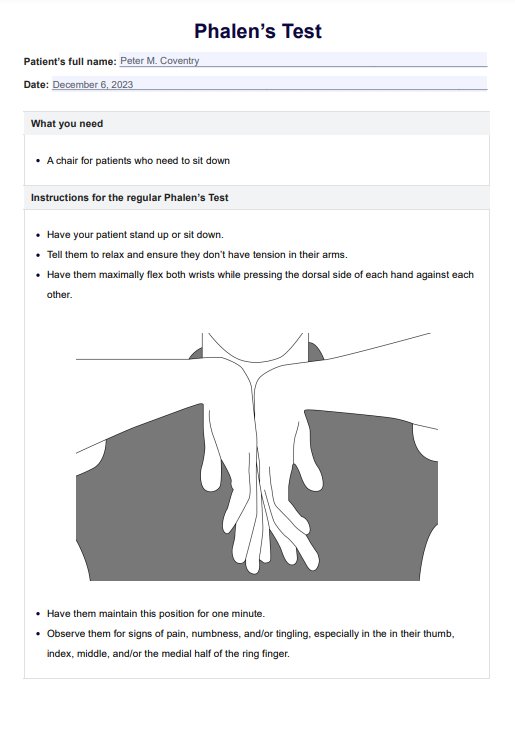 Phalen's Test PDF Example