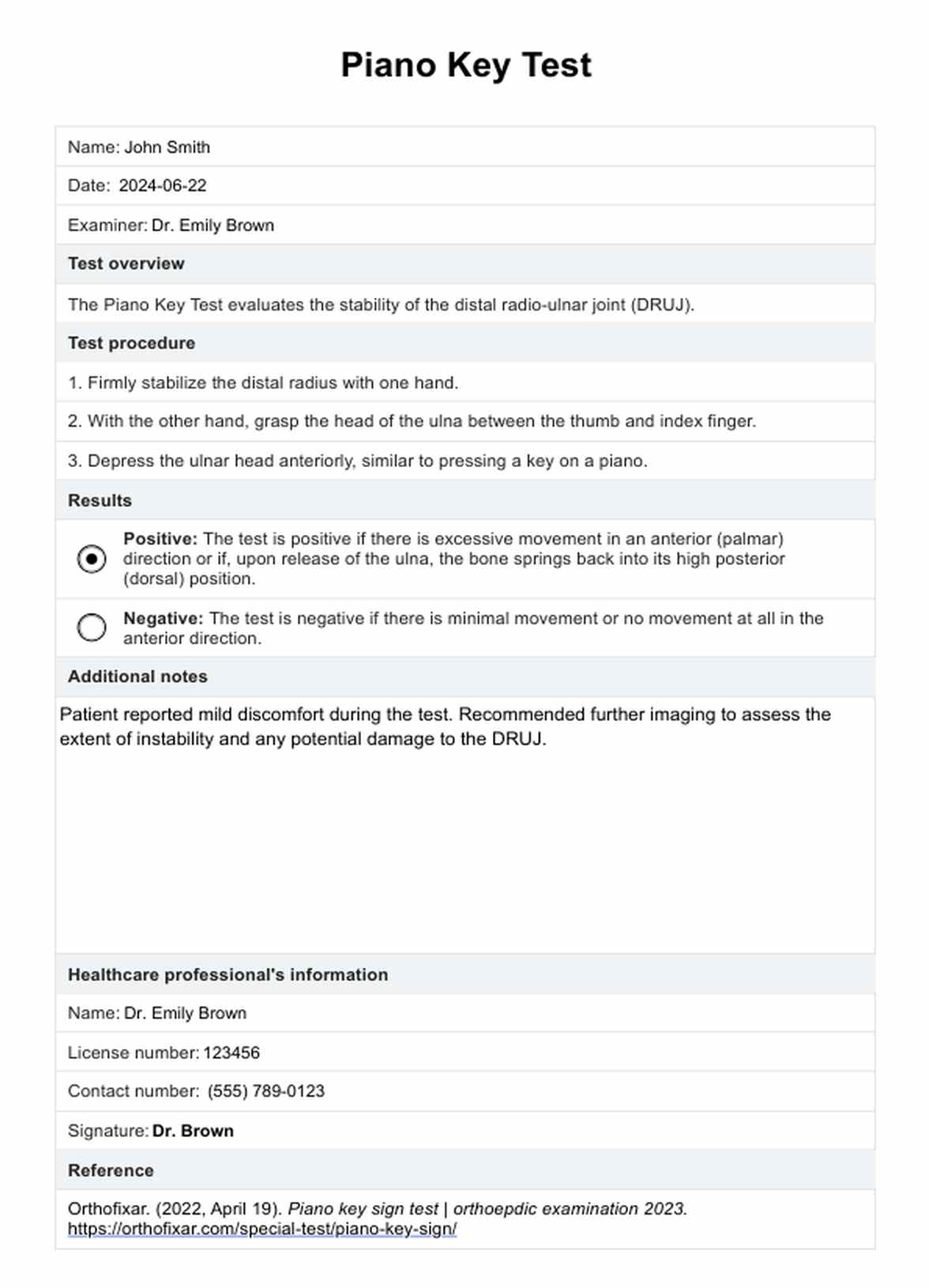 Prueba de tecla de piano PDF Example