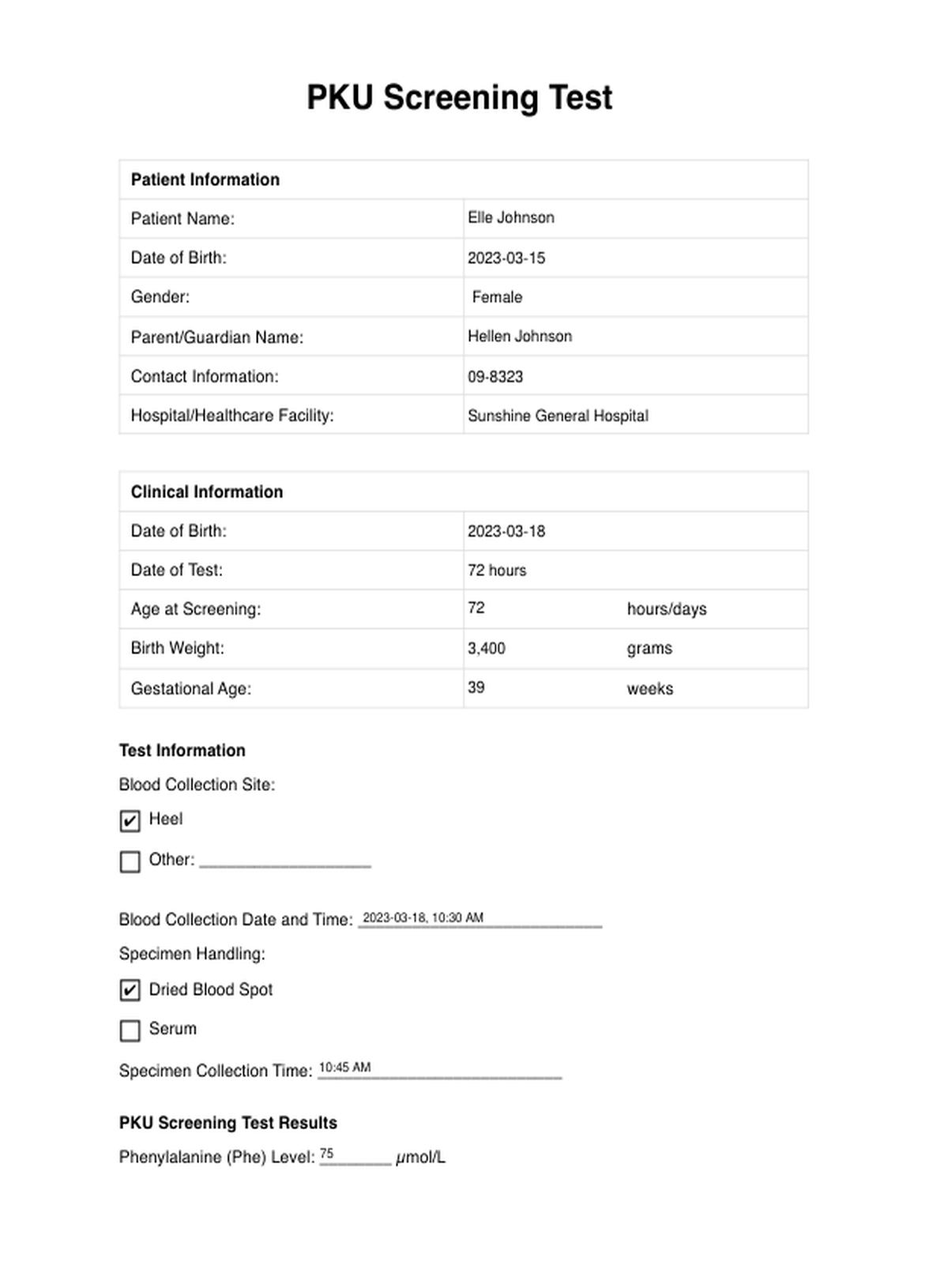 PKU Screening PDF Example