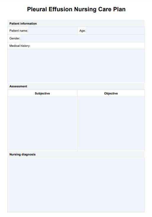 Plan de cuidado de derrame pleural PDF Example