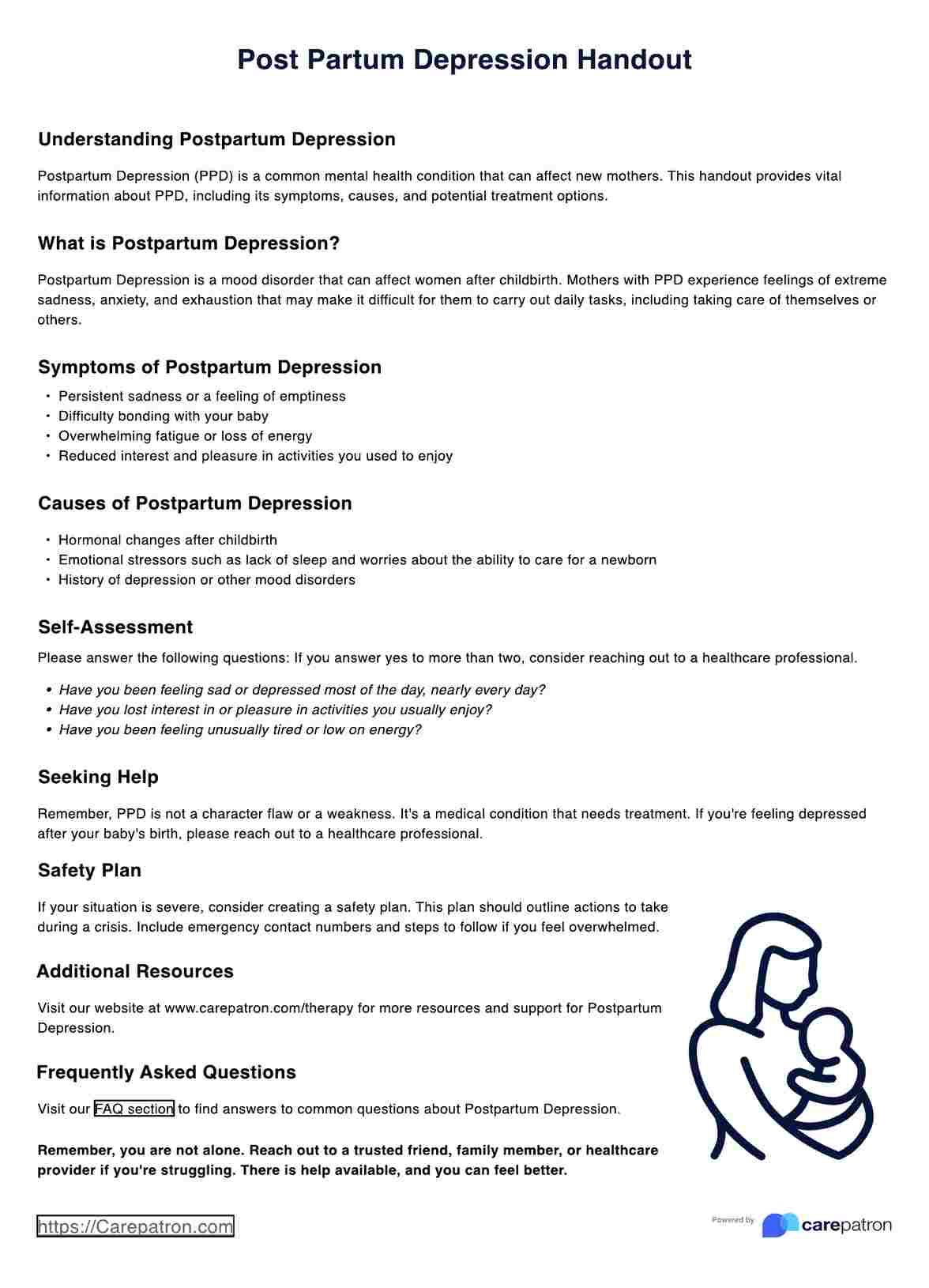 Postpartum Depression Handouts PDF Example