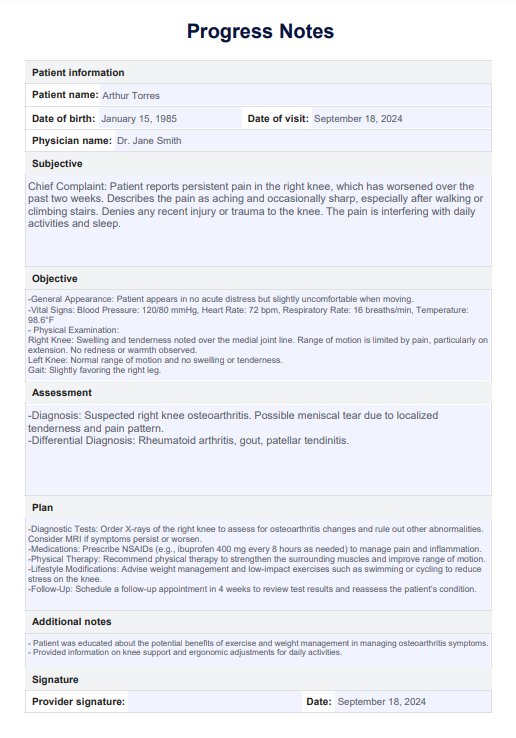 Modelo de notas de progresso PDF Example