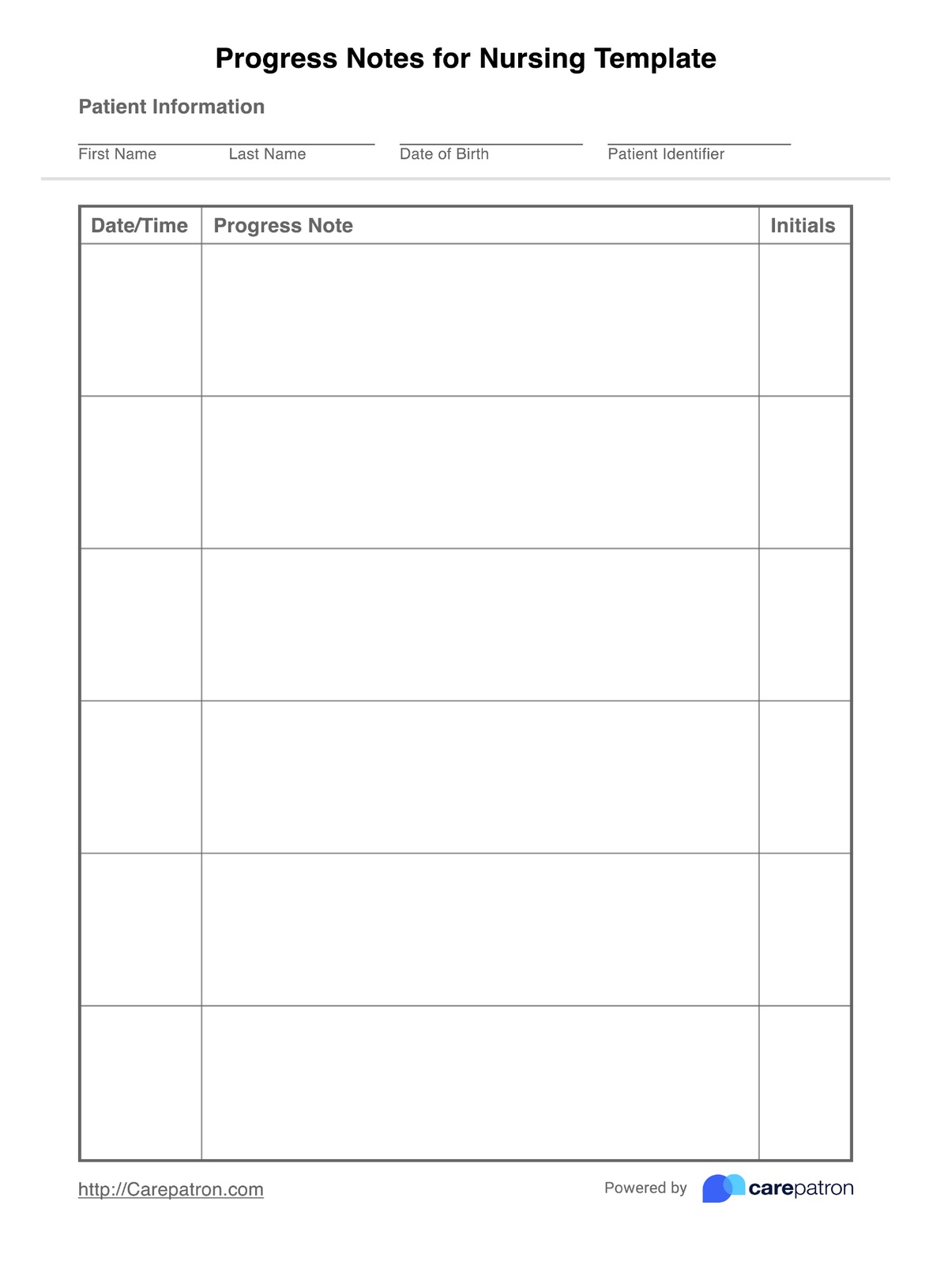 Progress Notes For Nursing Template PDF Example