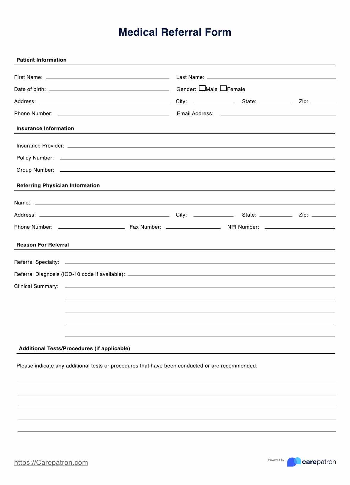 Referral Form PDF Example
