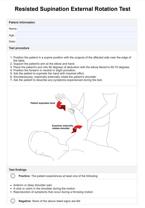 Resisted Supination External Rotation Test PDF Example