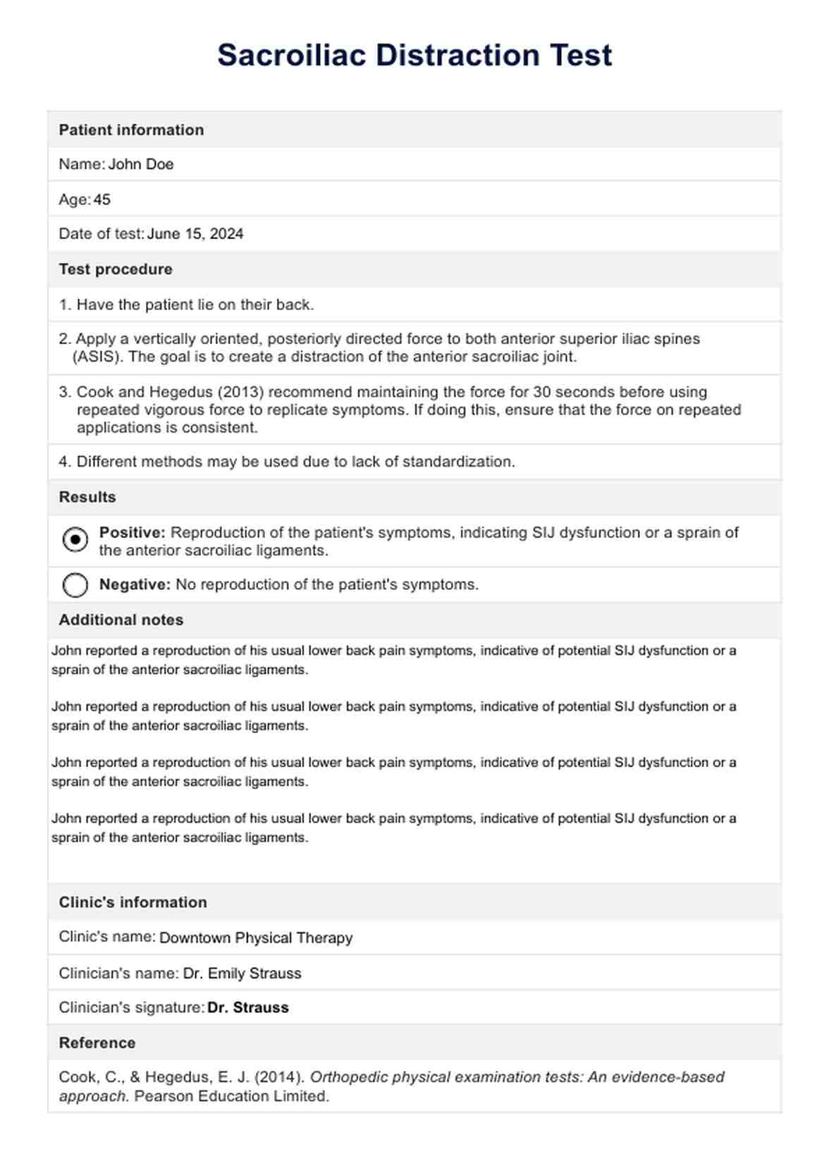 Prueba de distracción sacroilíaca PDF Example