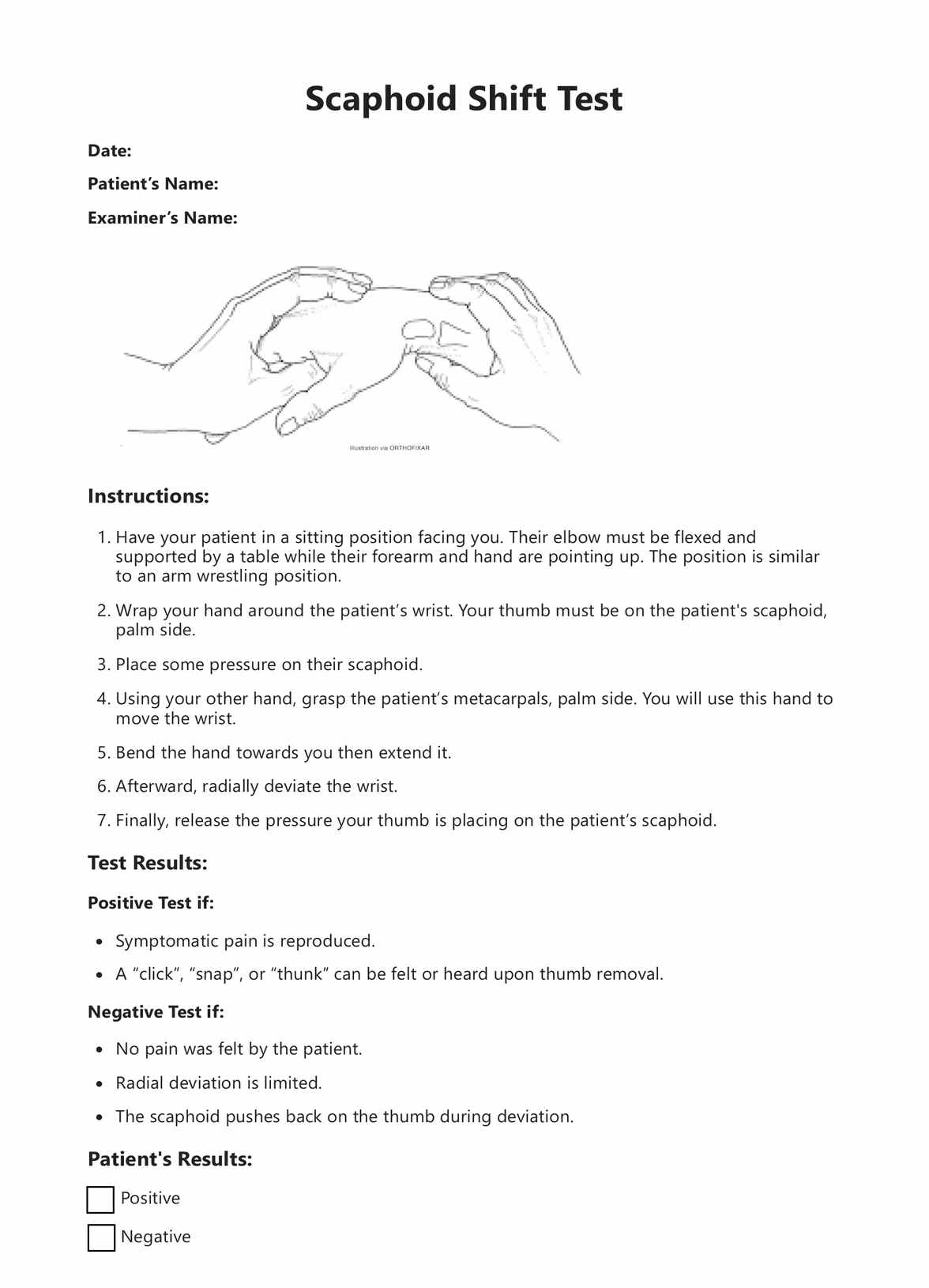 Scaphoid Shift Test PDF Example