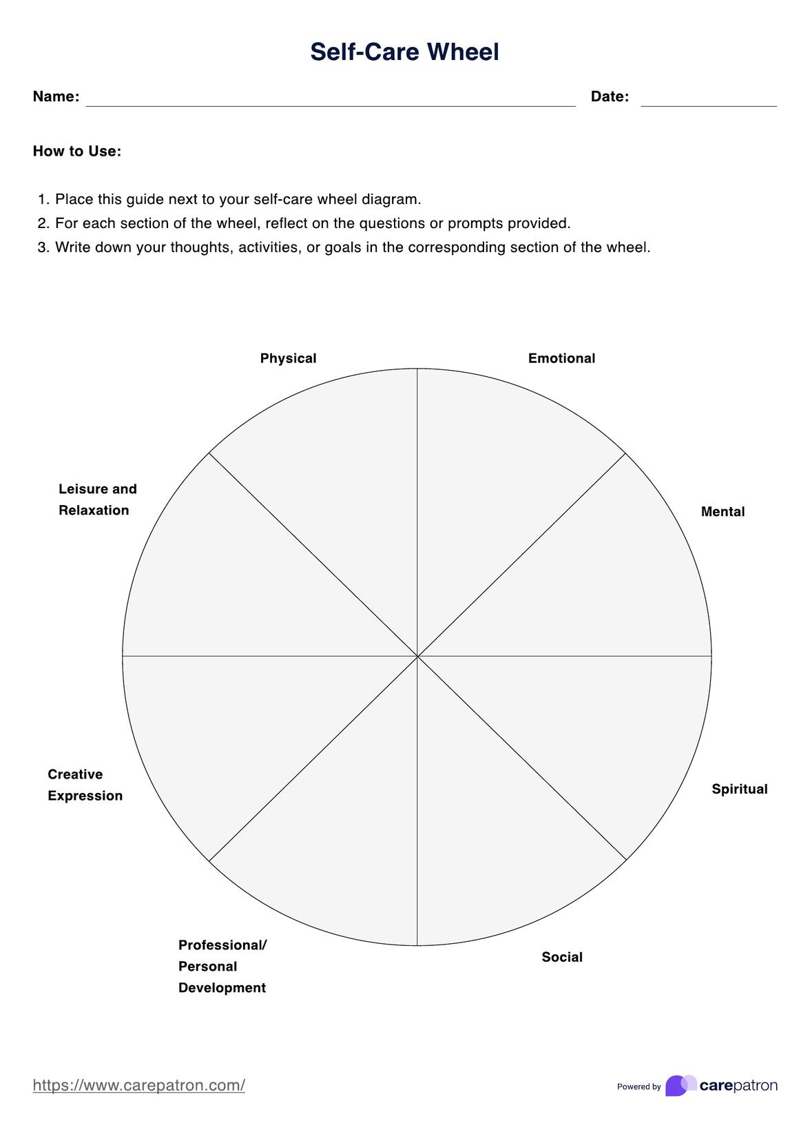 Self-Care Wheels PDF Example