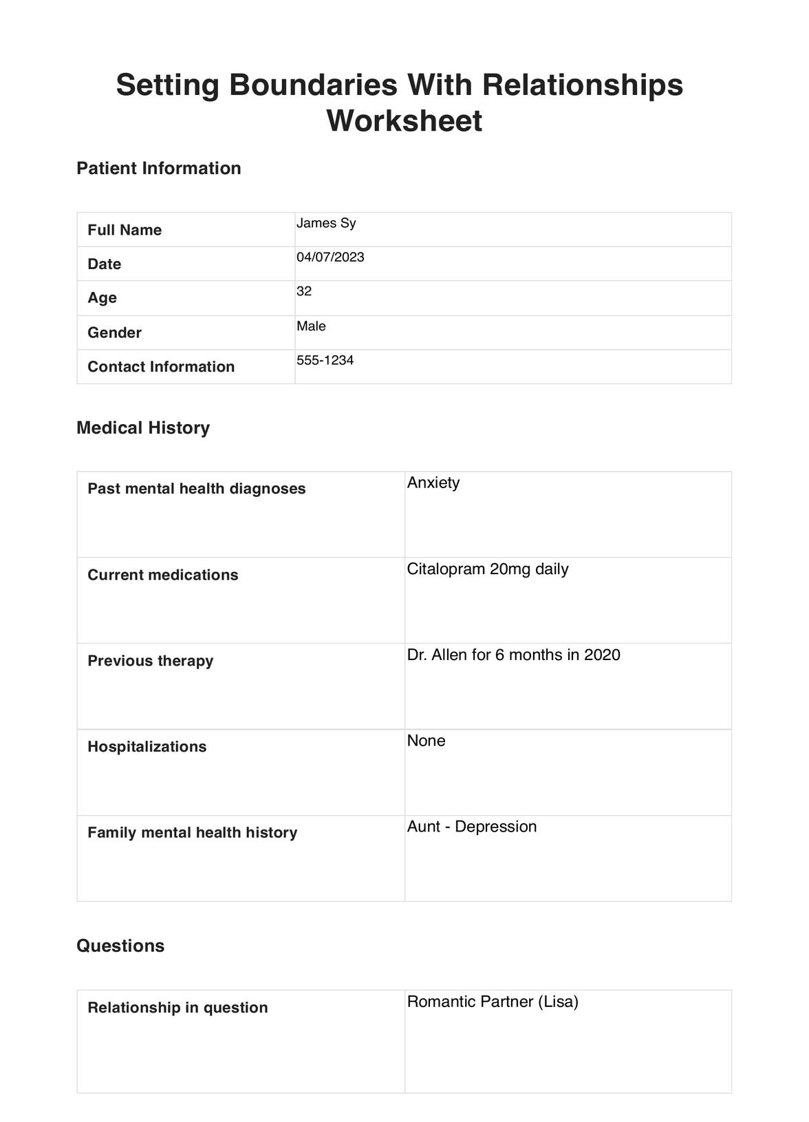 Setting Boundaries With Relationships Worksheets PDF Example