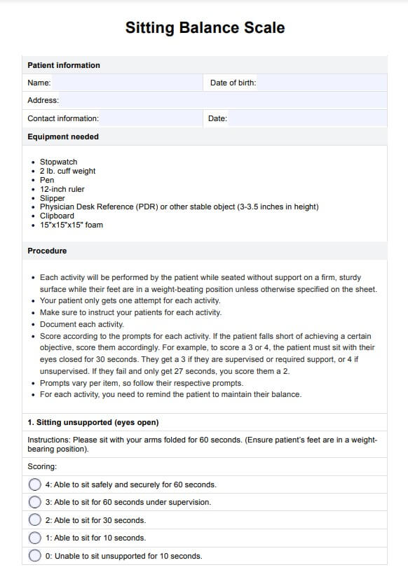 Sittbalansskala PDF Example