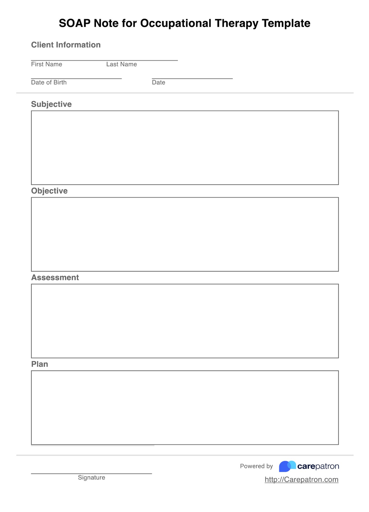 SOAP Notes For Occupational Therapy Template PDF Example