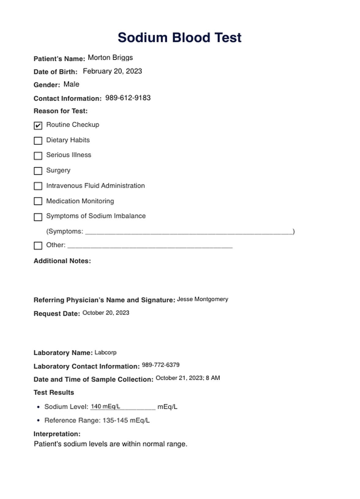 Sodium Blood PDF Example