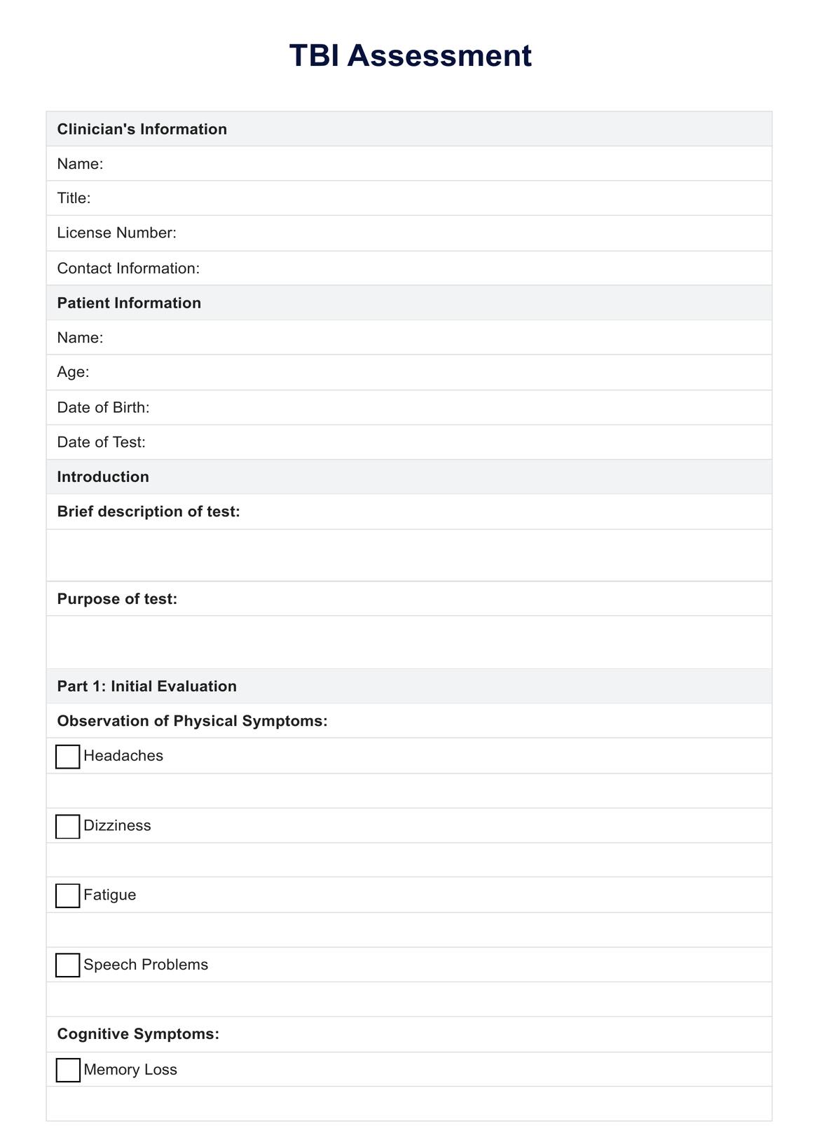 TBI Assessment PDF Example