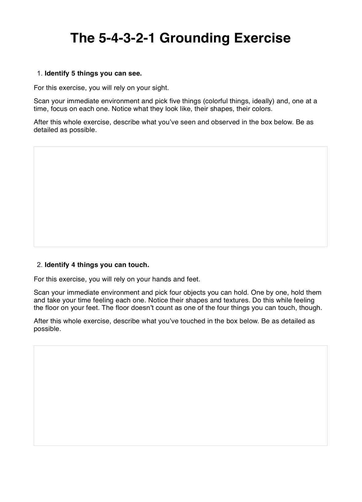 5-4-3-2-1 Grounding PDF PDF Example