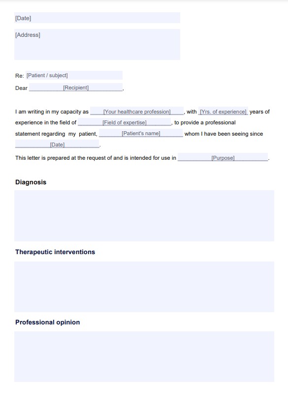 Hoitokirje tuomioistuimelle PDF Example