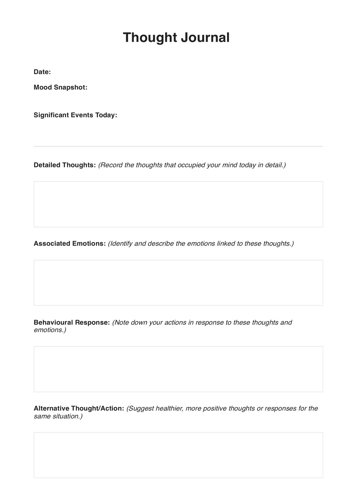 Thought Journal PDF Example