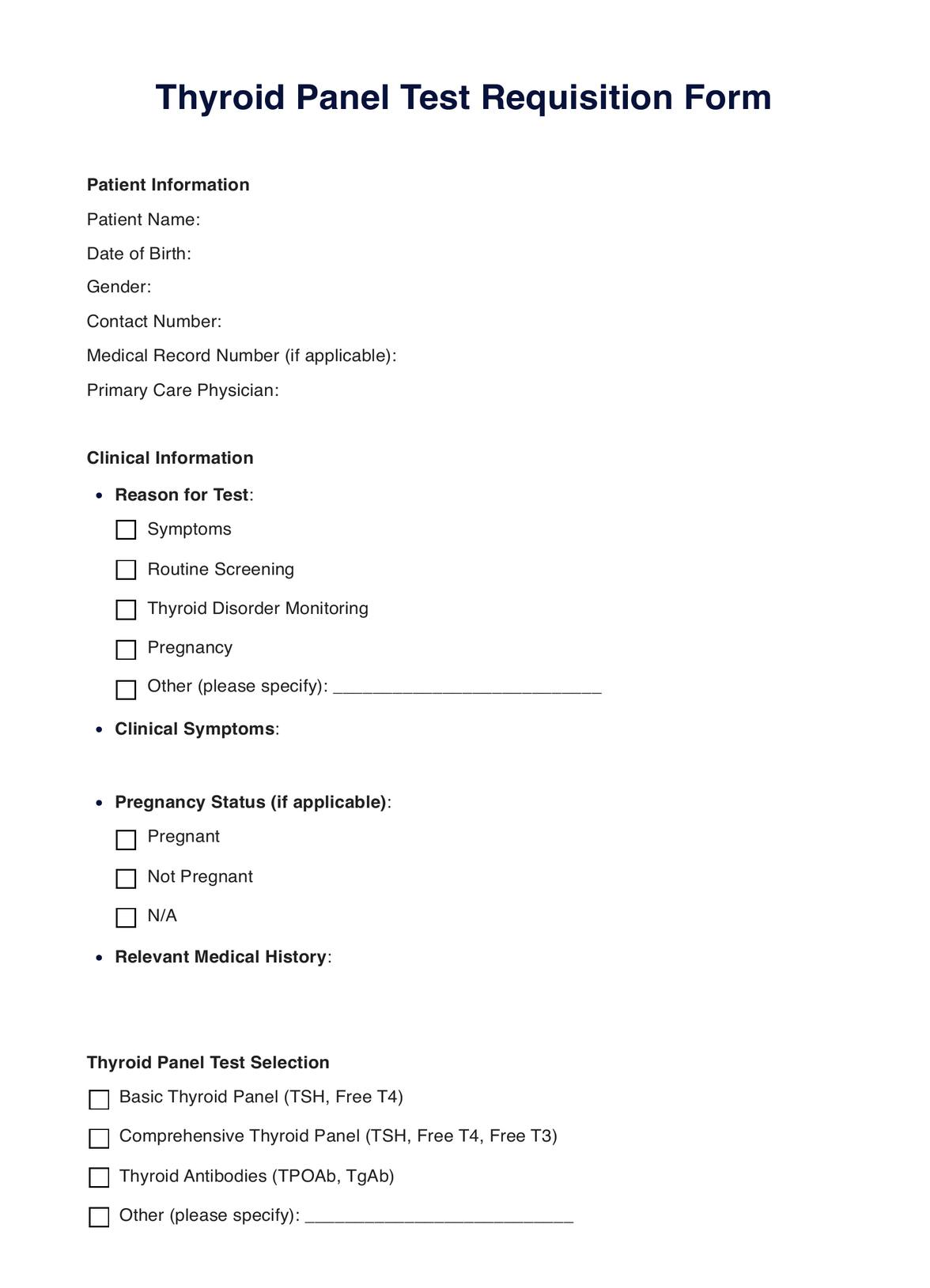 Thyroid Panel PDF Example