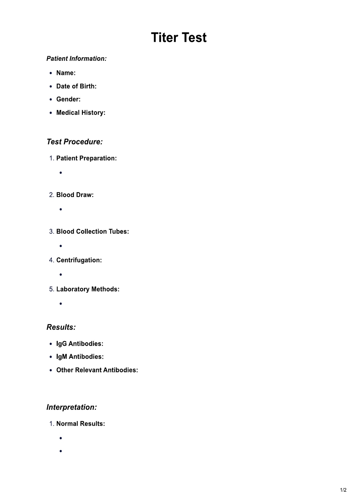 Titer Test PDF Example