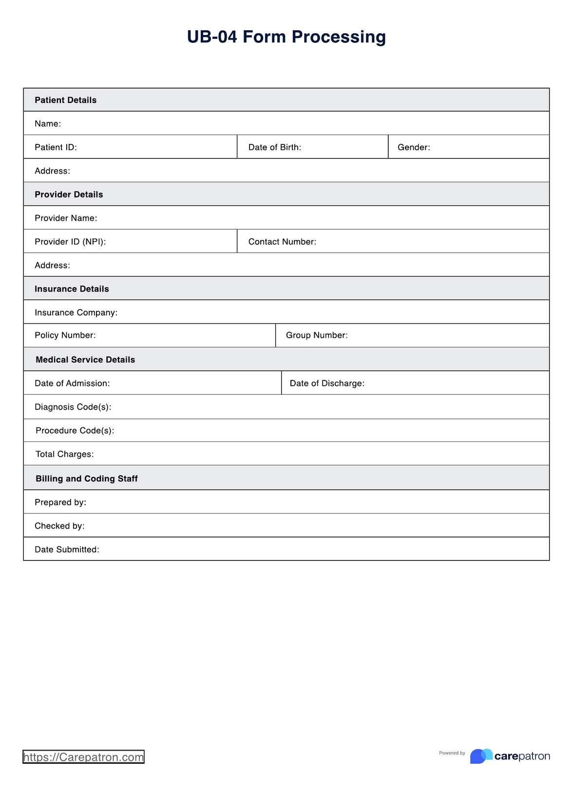 UB 04 Forms PDF Example