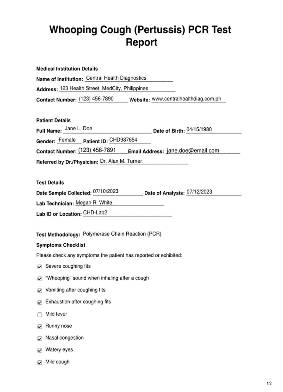 Whooping Cough PDF Example