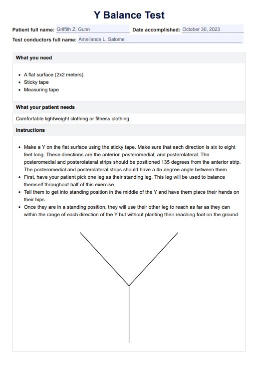 Test de equilibrio en desplazamiento en estrella (SEBT) PDF Example